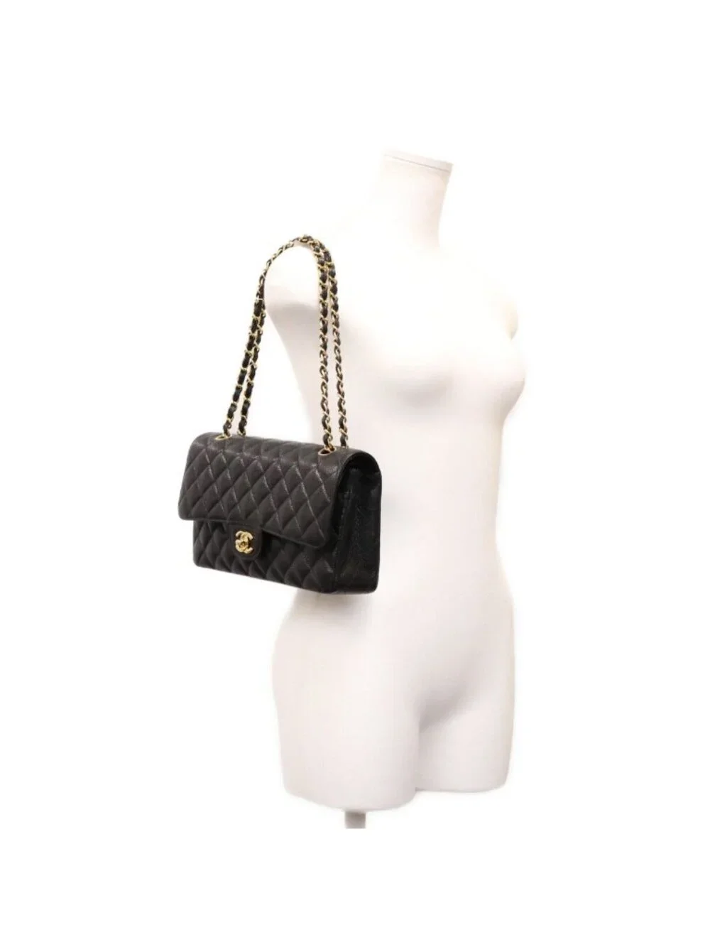 Chanel Black Inner Caviar Quilted 25 Shoulder Bag